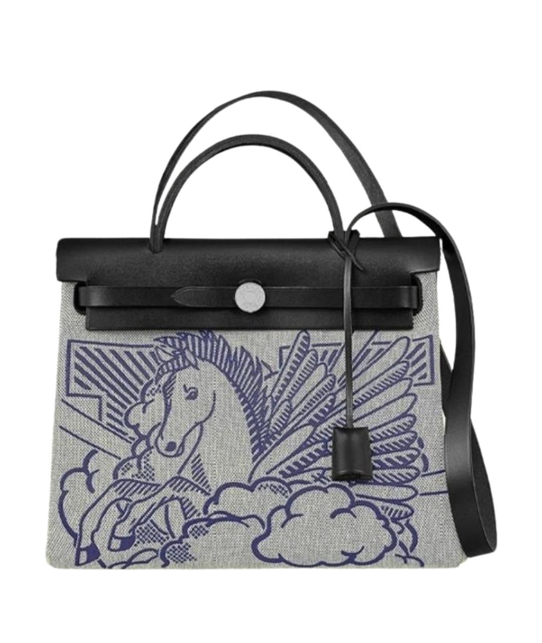 HERMES Серая тканевая сумка через плечо, фото 1