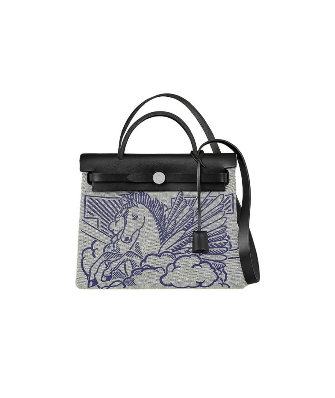 HERMES Серая тканевая сумка через плечо, фото 6