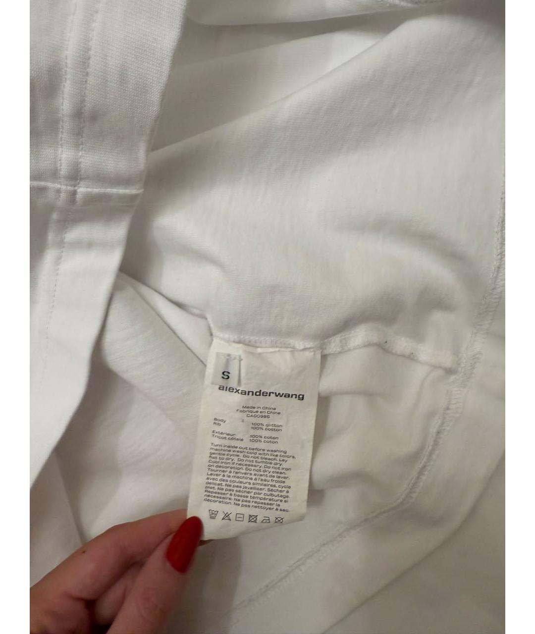 ALEXANDER WANG Белая хлопковая футболка, фото 5