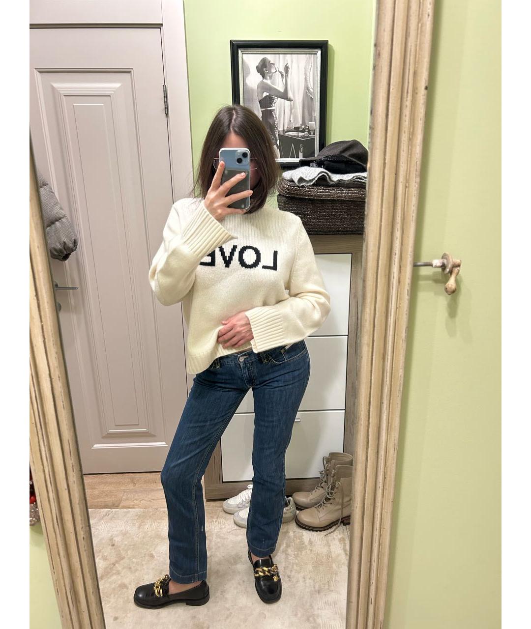 DOLCE&GABBANA Темно-синие хлопковые прямые джинсы, фото 7