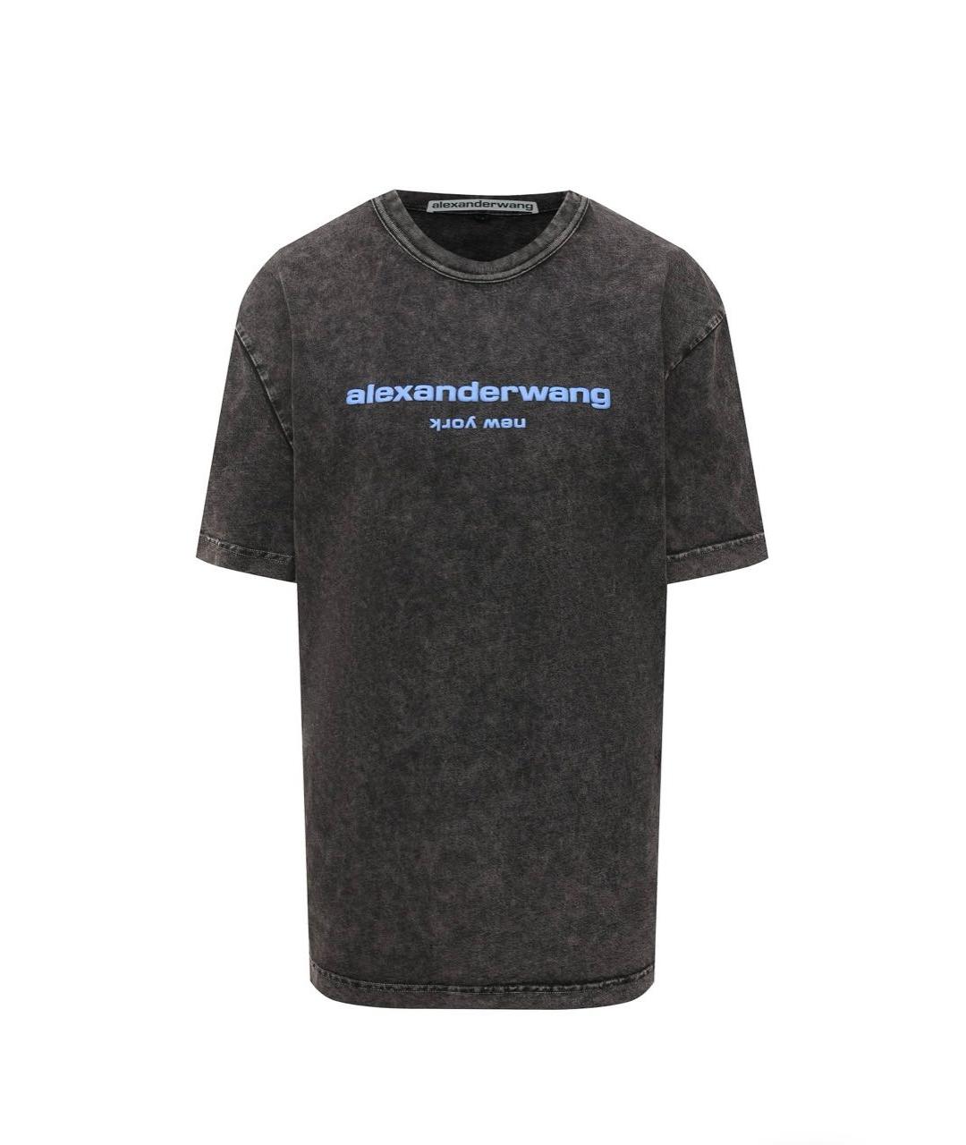 ALEXANDER WANG Серая хлопковая футболка, фото 1