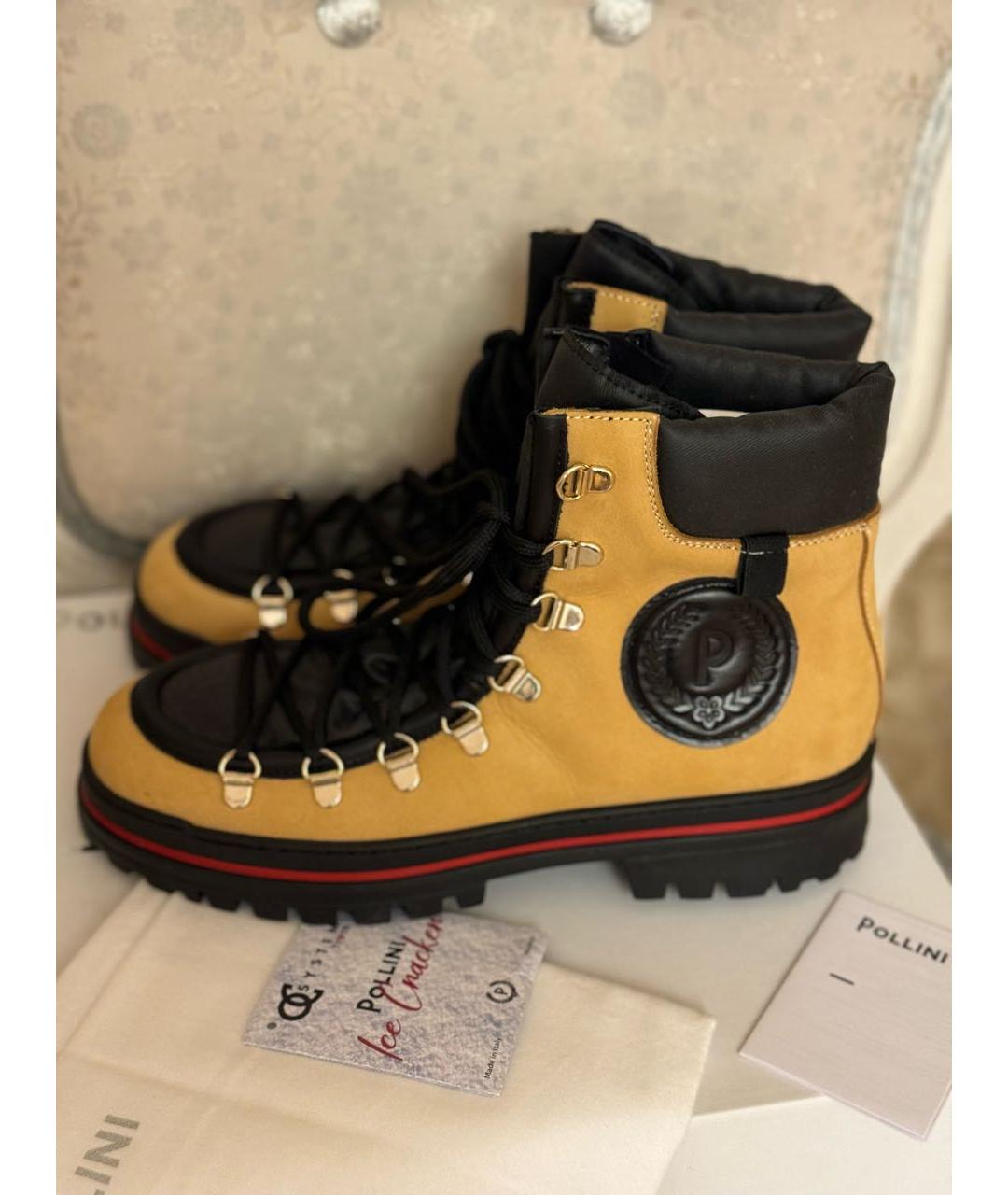POLLINI Горчичные замшевые ботинки, фото 8