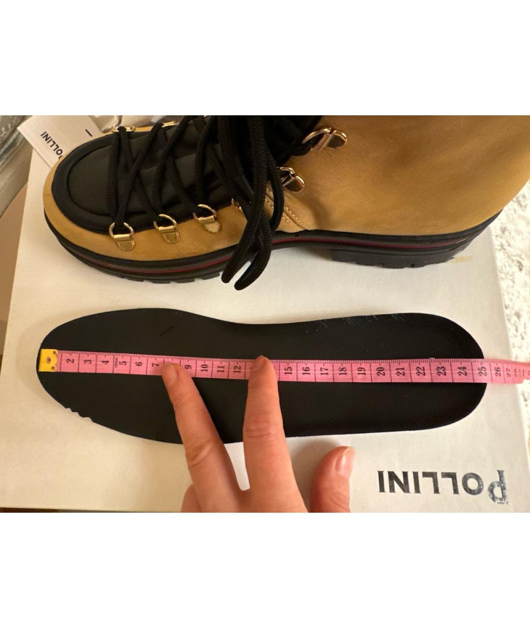 POLLINI Горчичные замшевые ботинки, фото 5