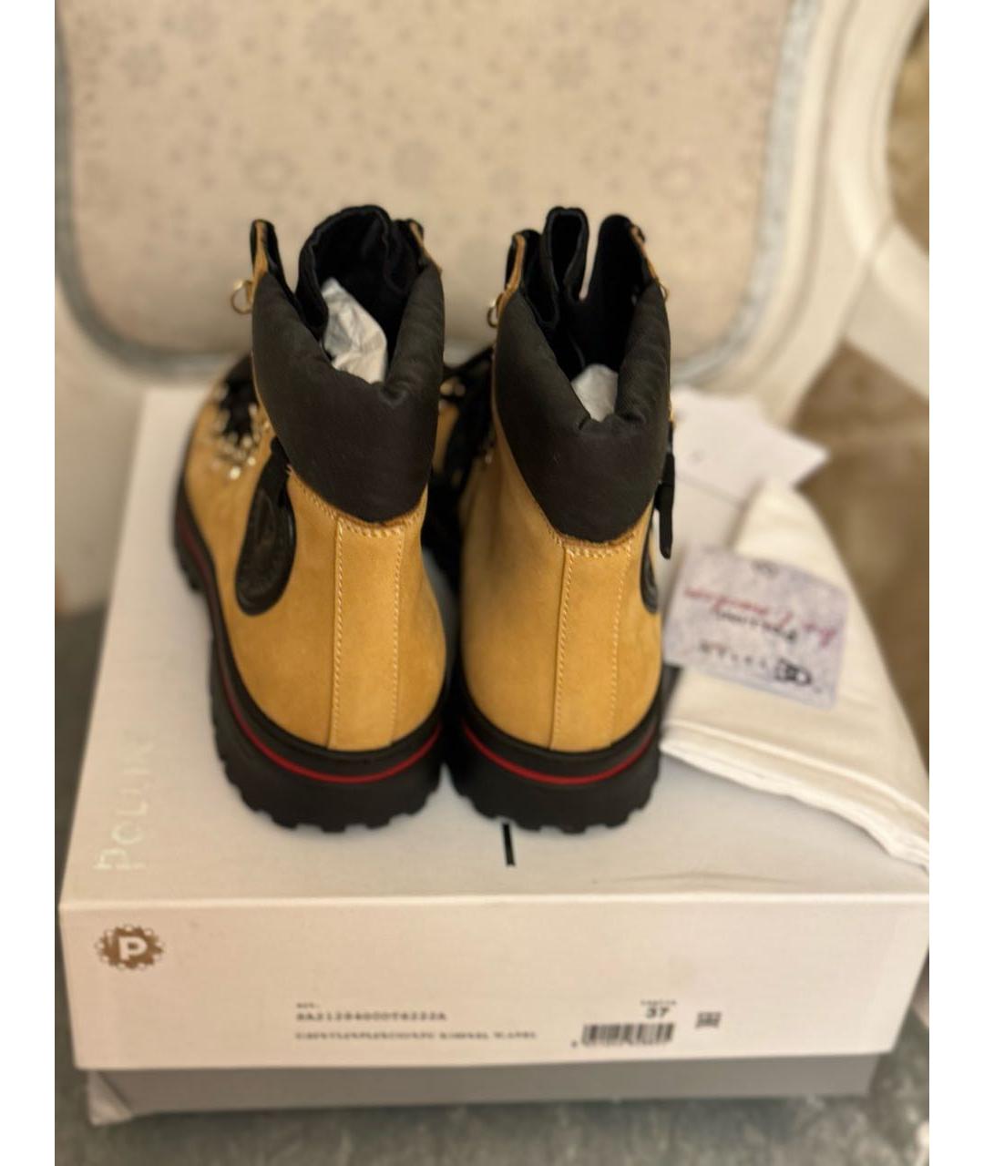 POLLINI Горчичные замшевые ботинки, фото 4