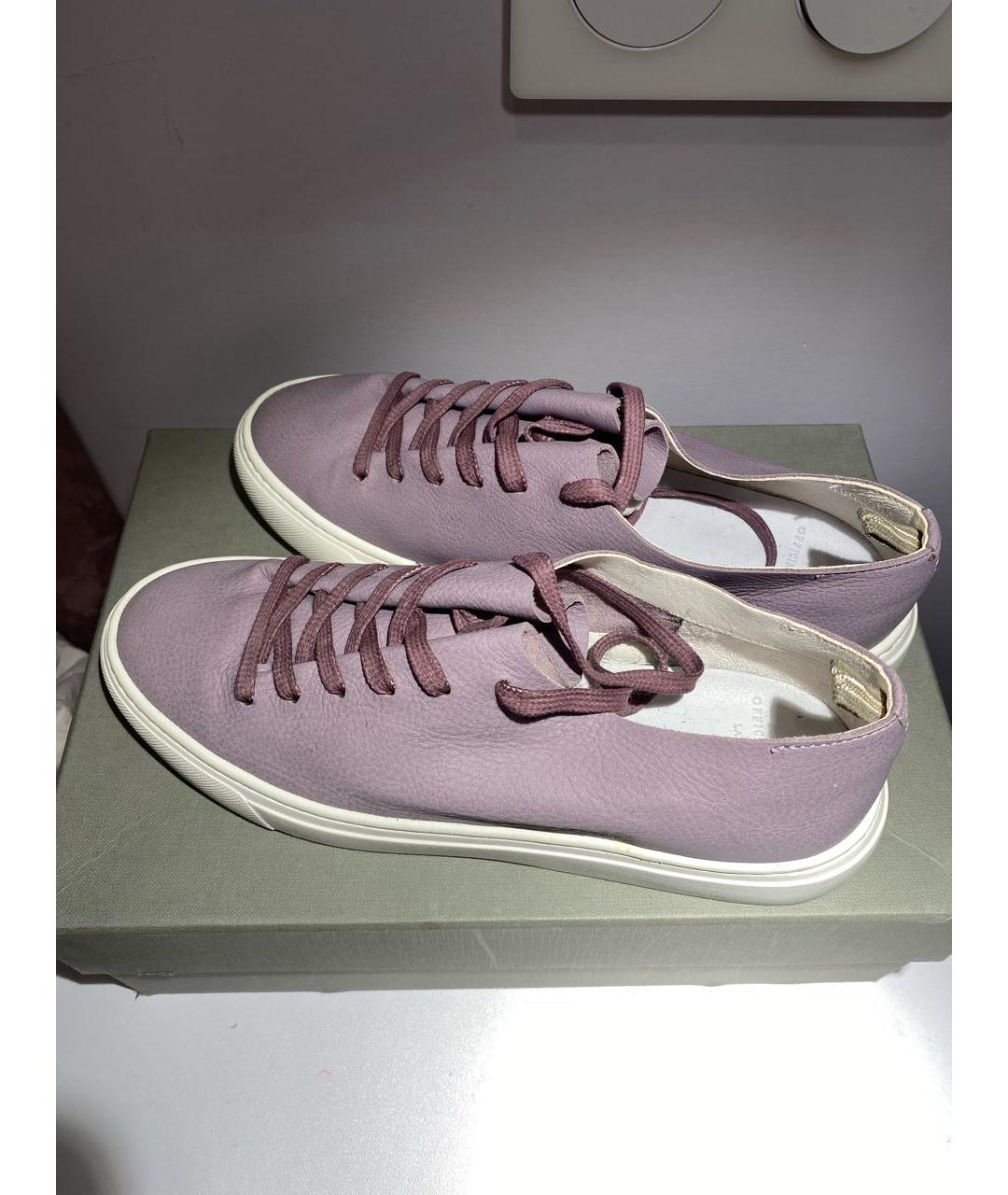 OFFICINE CREATIVE Фиолетовые кожаные кеды, фото 3