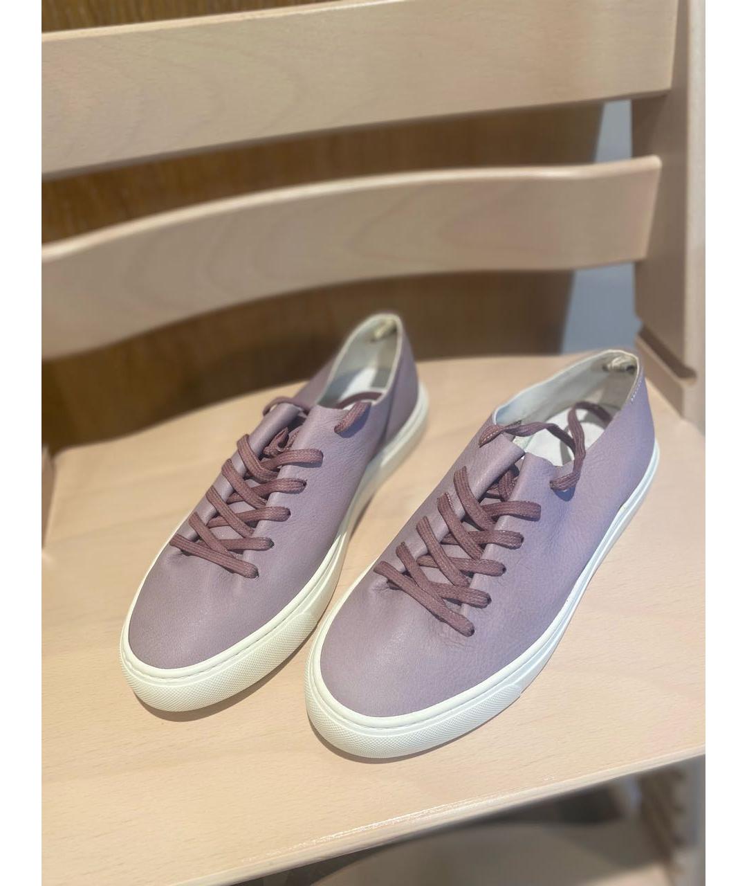 OFFICINE CREATIVE Фиолетовые кожаные кеды, фото 2