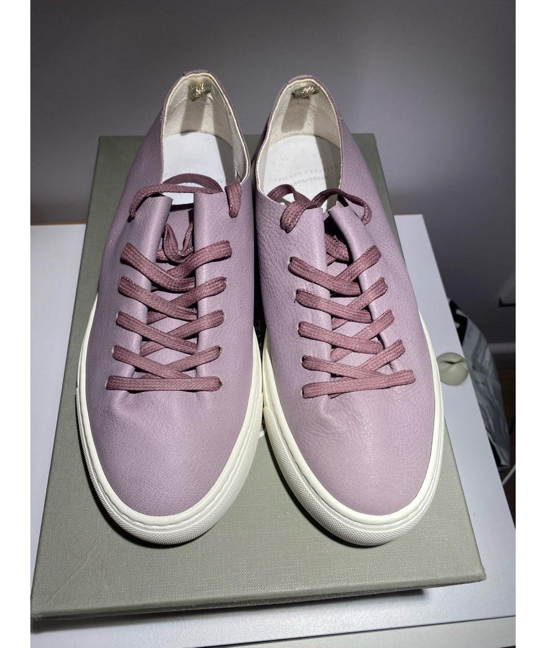 OFFICINE CREATIVE Фиолетовые кожаные кеды, фото 6