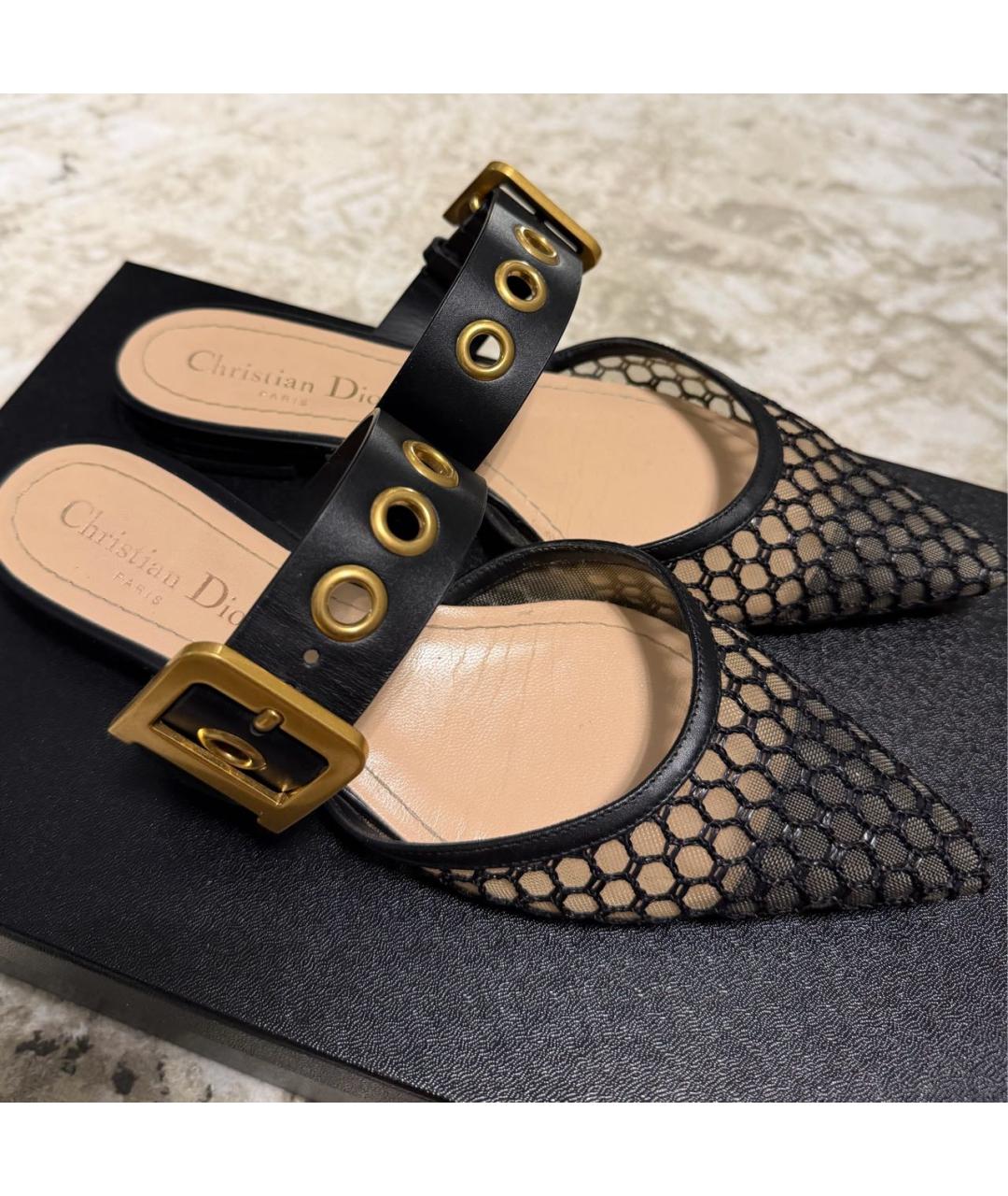 CHRISTIAN DIOR Черные мюли, фото 6