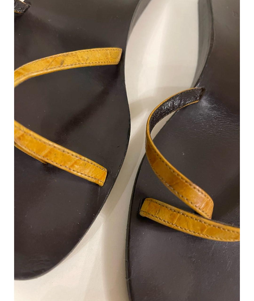 BALLY Коричневые шлепанцы из экзотической кожи, фото 5