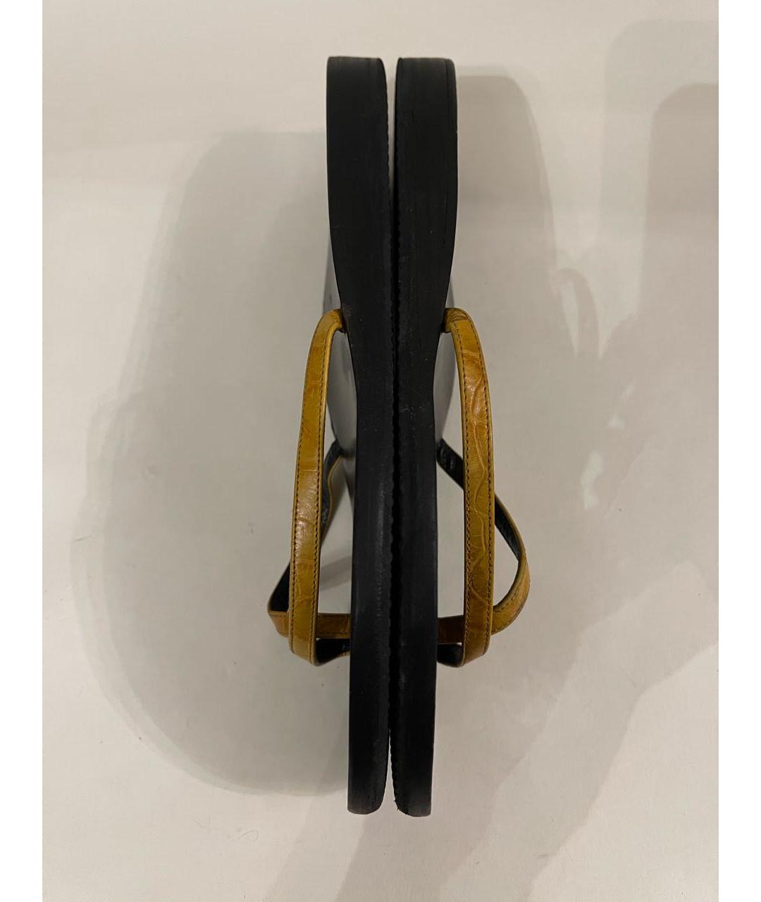 BALLY Коричневые шлепанцы из экзотической кожи, фото 7