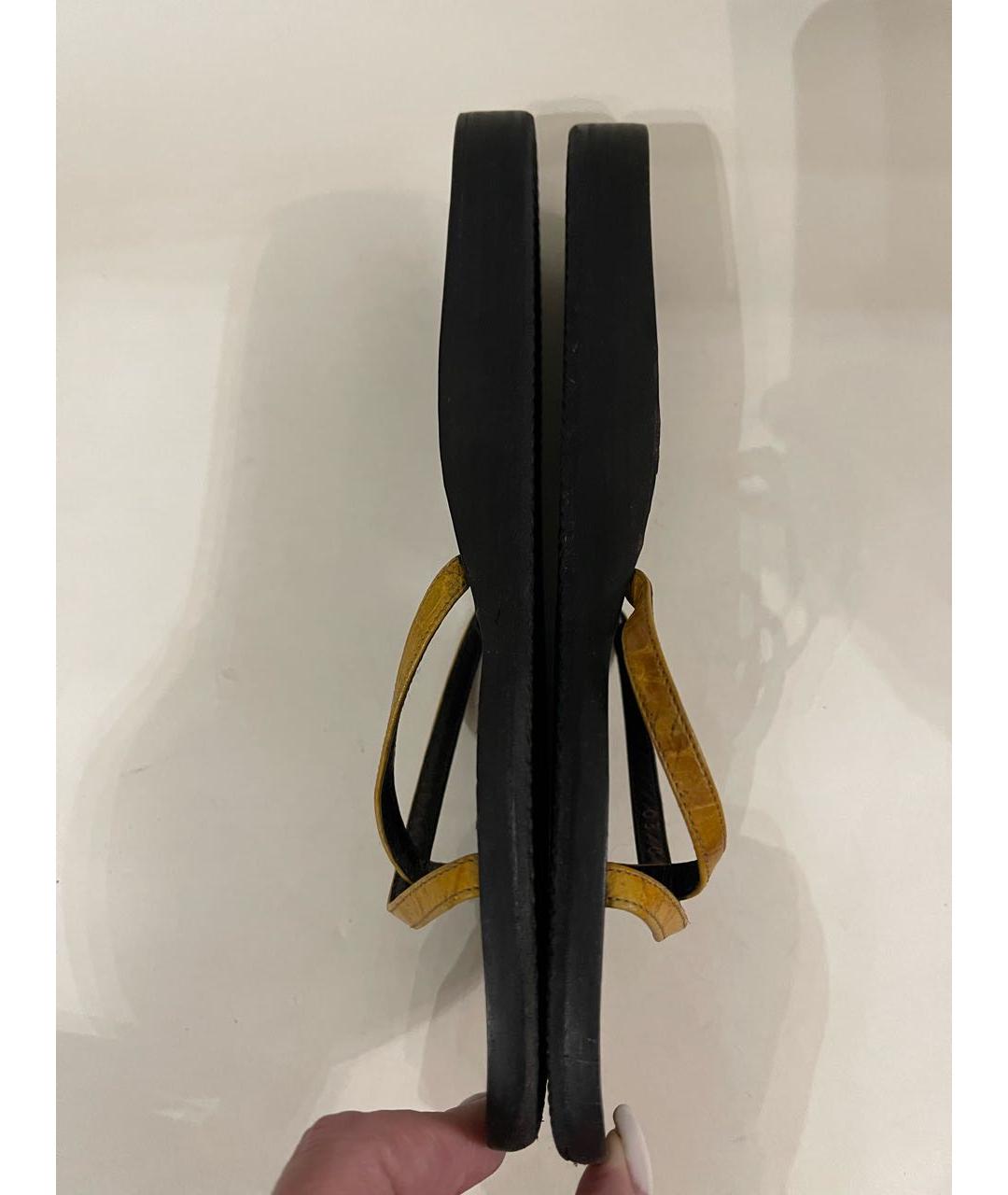 BALLY Коричневые шлепанцы из экзотической кожи, фото 6