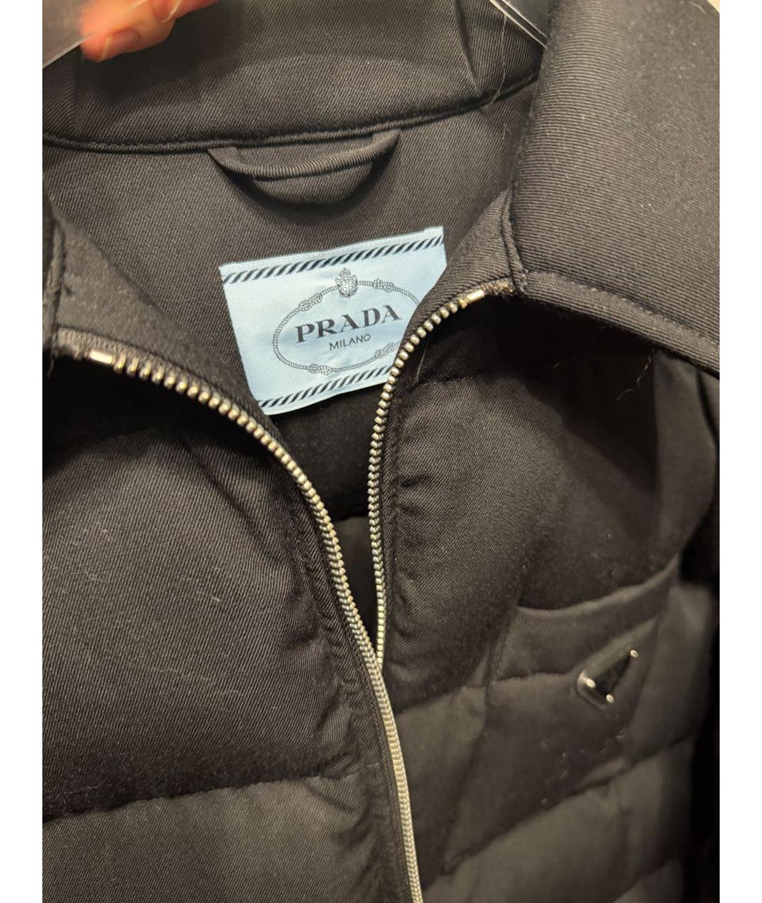 PRADA Черный шерстяной пуховик, фото 3