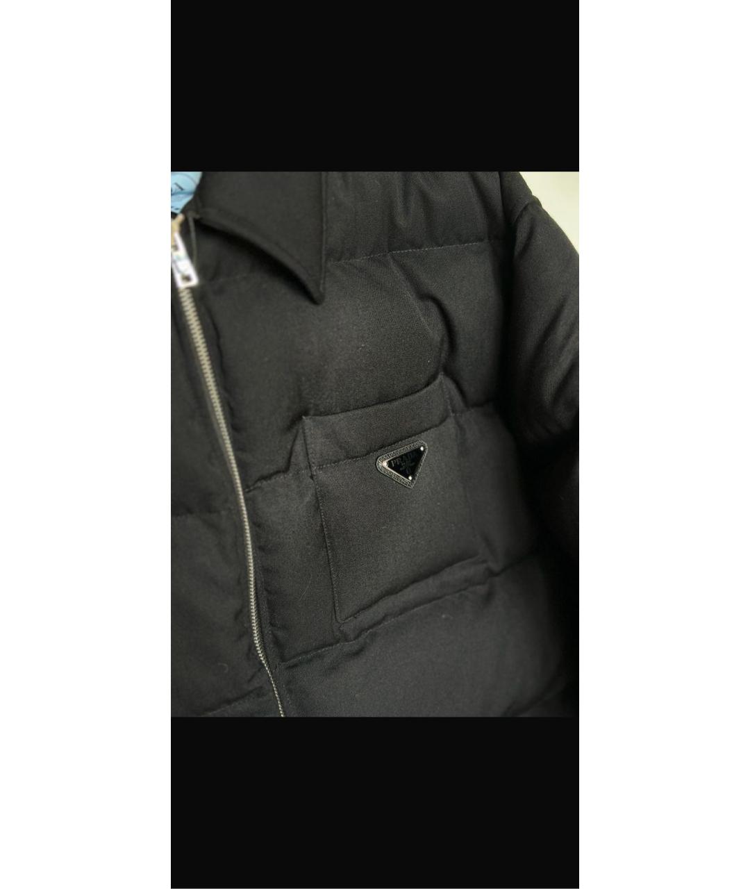 PRADA Черный шерстяной пуховик, фото 4