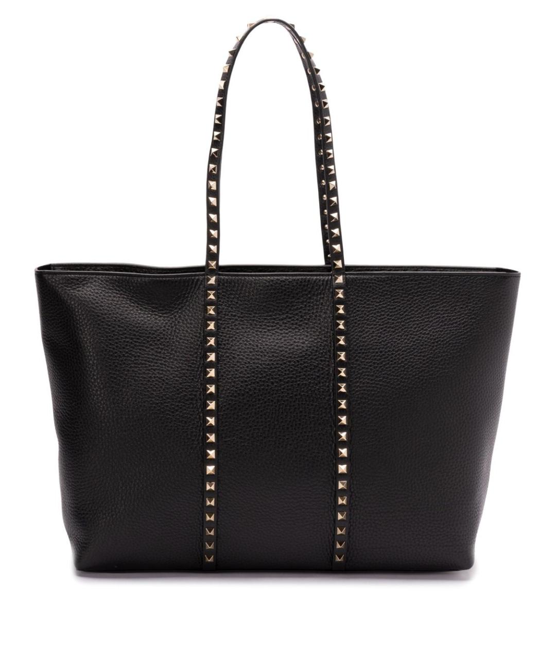 VALENTINO Черная кожаная сумка тоут, фото 1