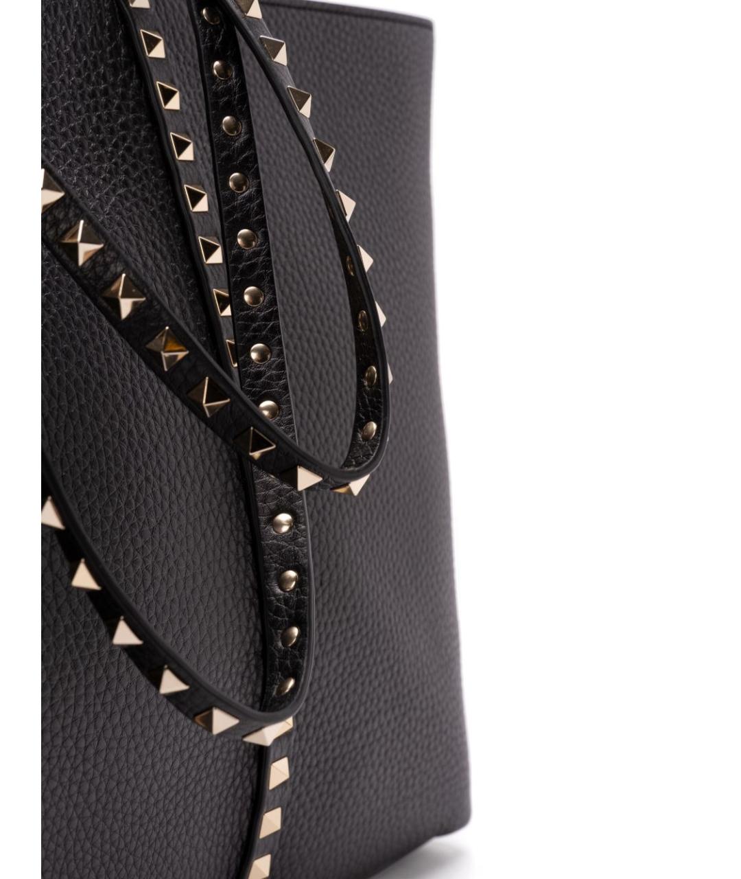 VALENTINO Черная кожаная сумка тоут, фото 4