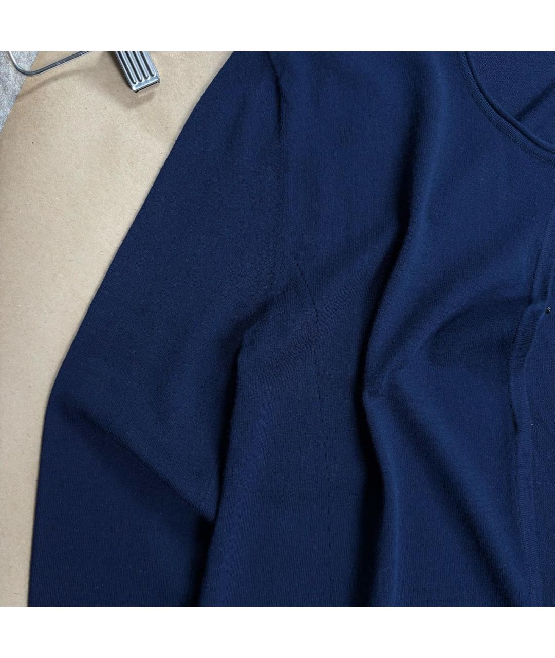 JIL SANDER Темно-синий шерстяной кардиган, фото 4