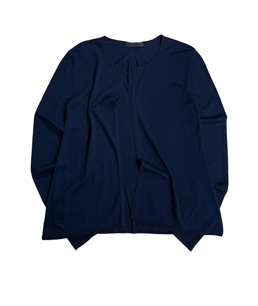 JIL SANDER Темно-синий шерстяной кардиган, фото 1