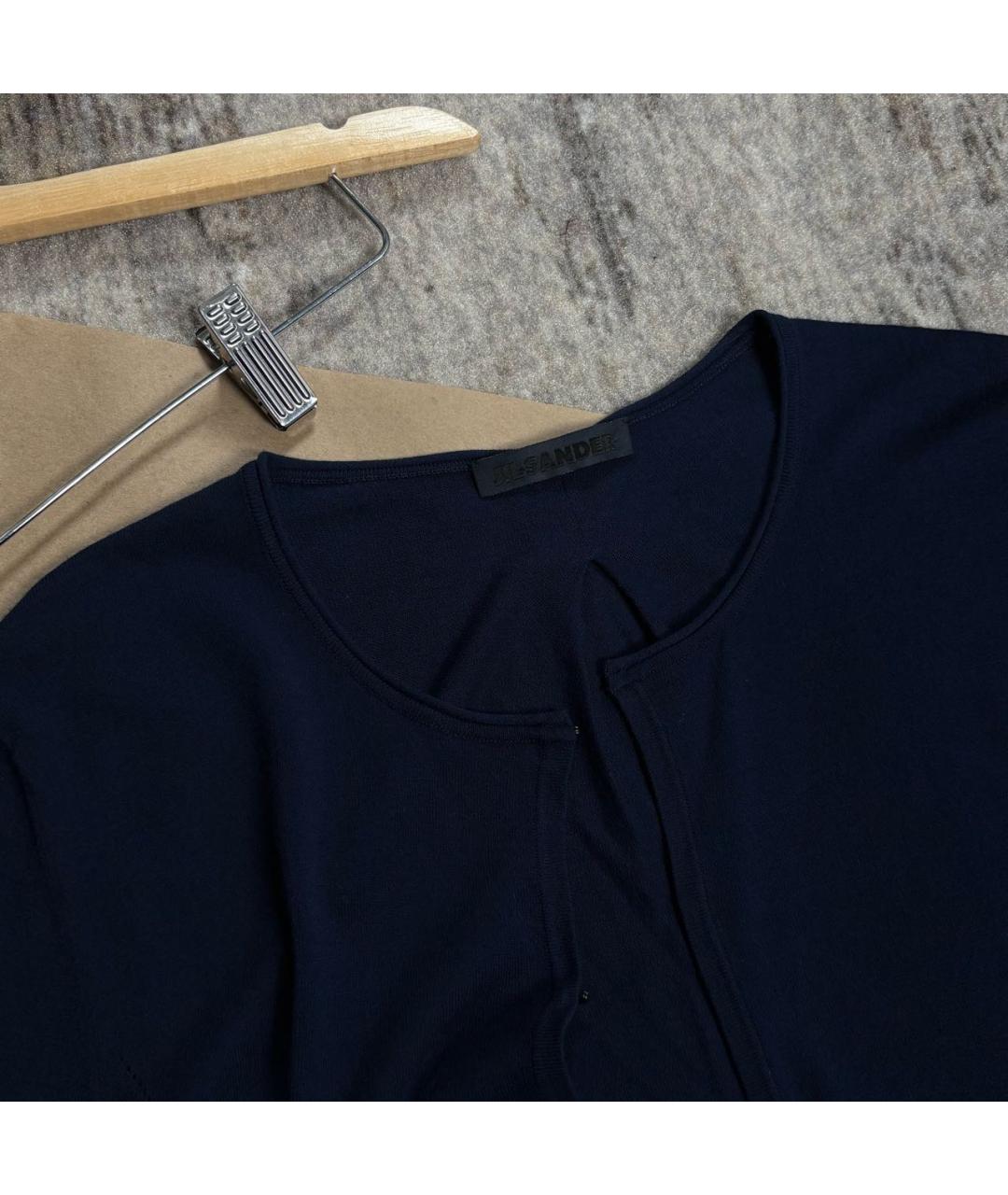 JIL SANDER Темно-синий шерстяной кардиган, фото 3