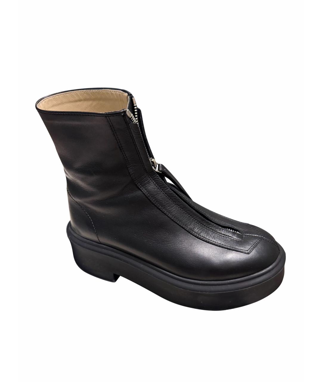 THE ROW Черные кожаные ботинки, фото 1