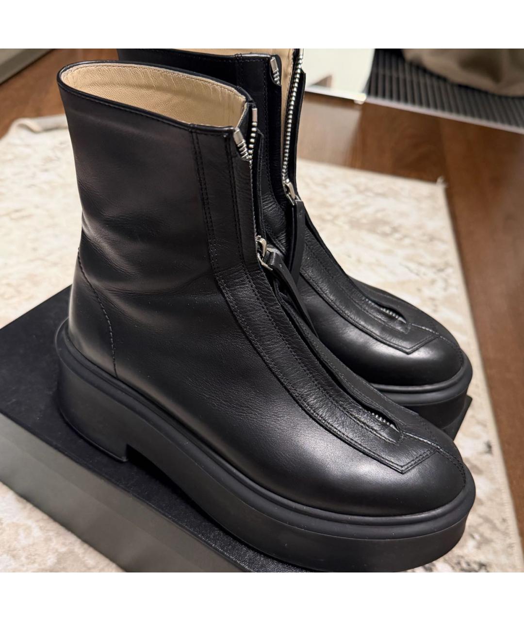 THE ROW Черные кожаные ботинки, фото 5