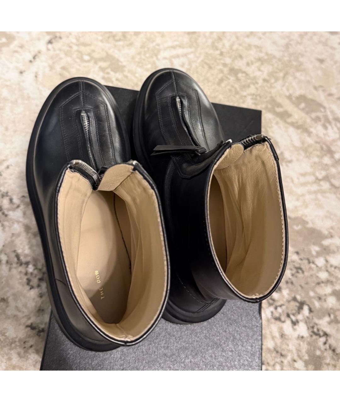 THE ROW Черные кожаные ботинки, фото 4