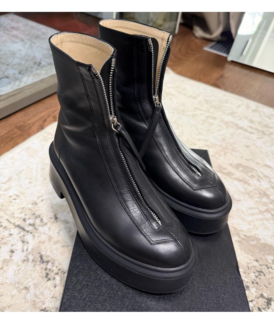 THE ROW Черные кожаные ботинки, фото 2