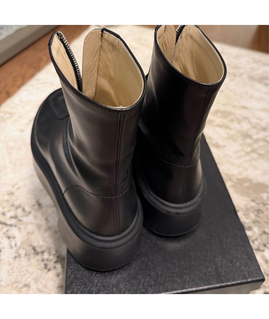THE ROW Черные кожаные ботинки, фото 3