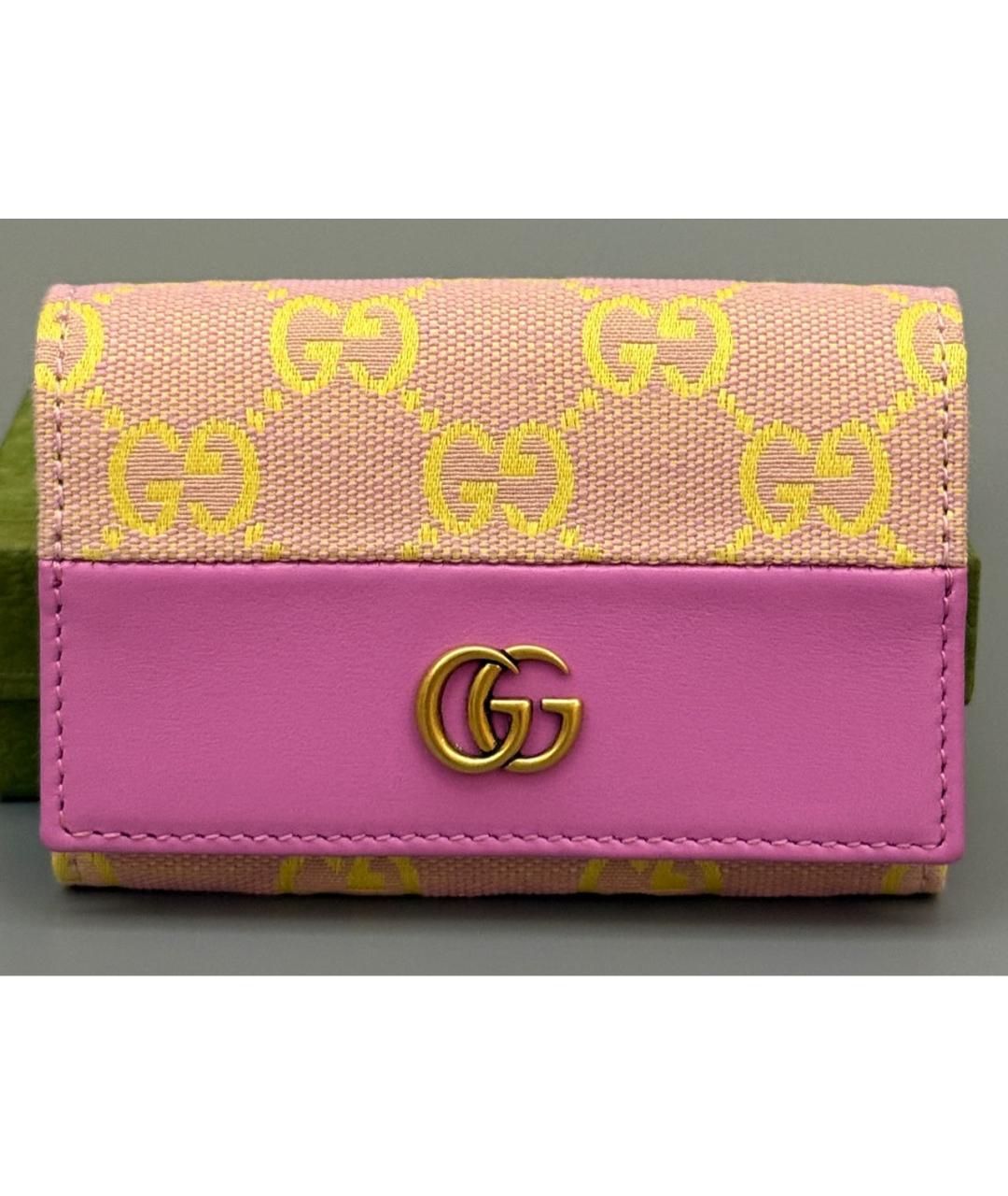 GUCCI Розовый кожаный кардхолдер, фото 9