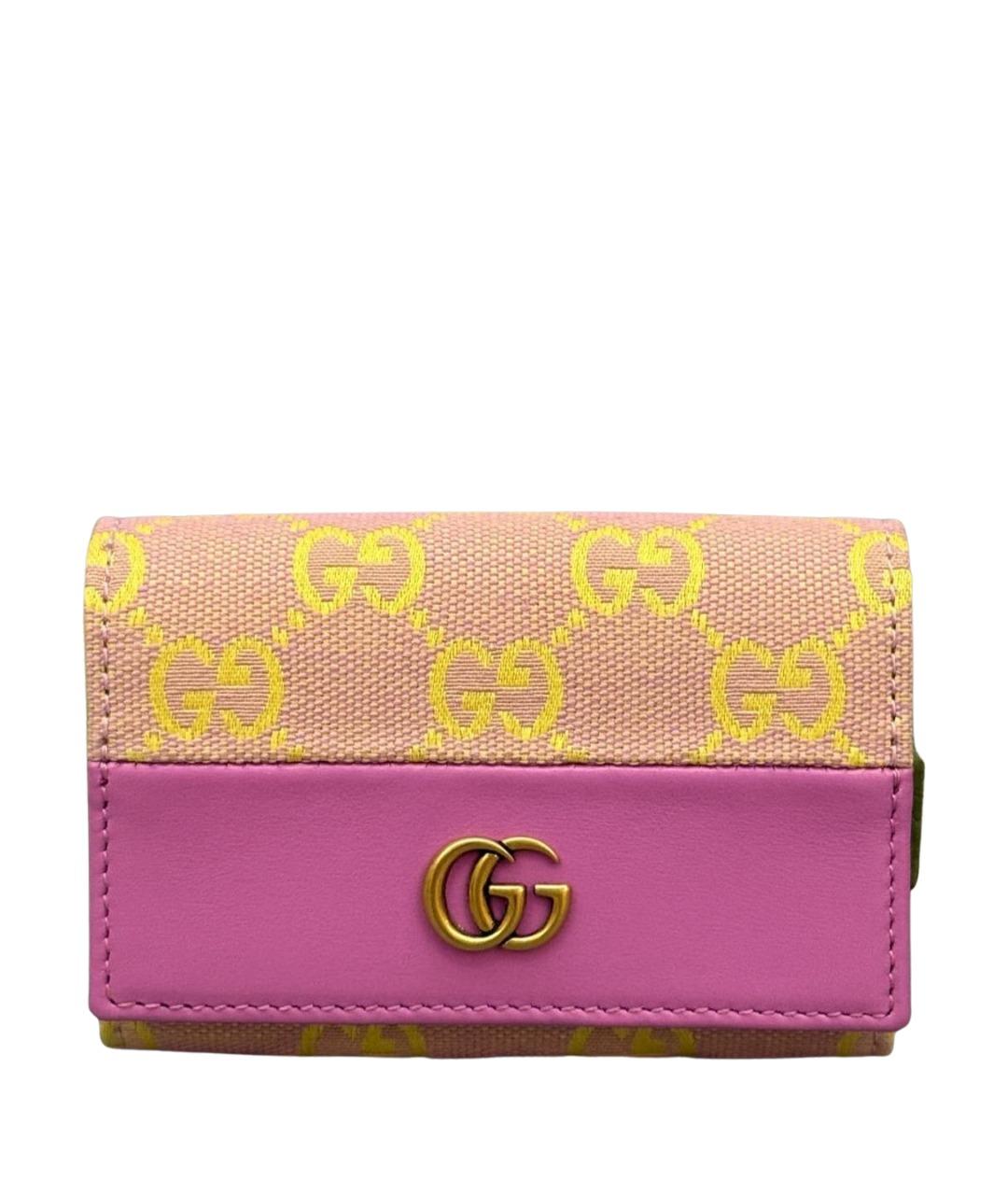 GUCCI Розовый кожаный кардхолдер, фото 1