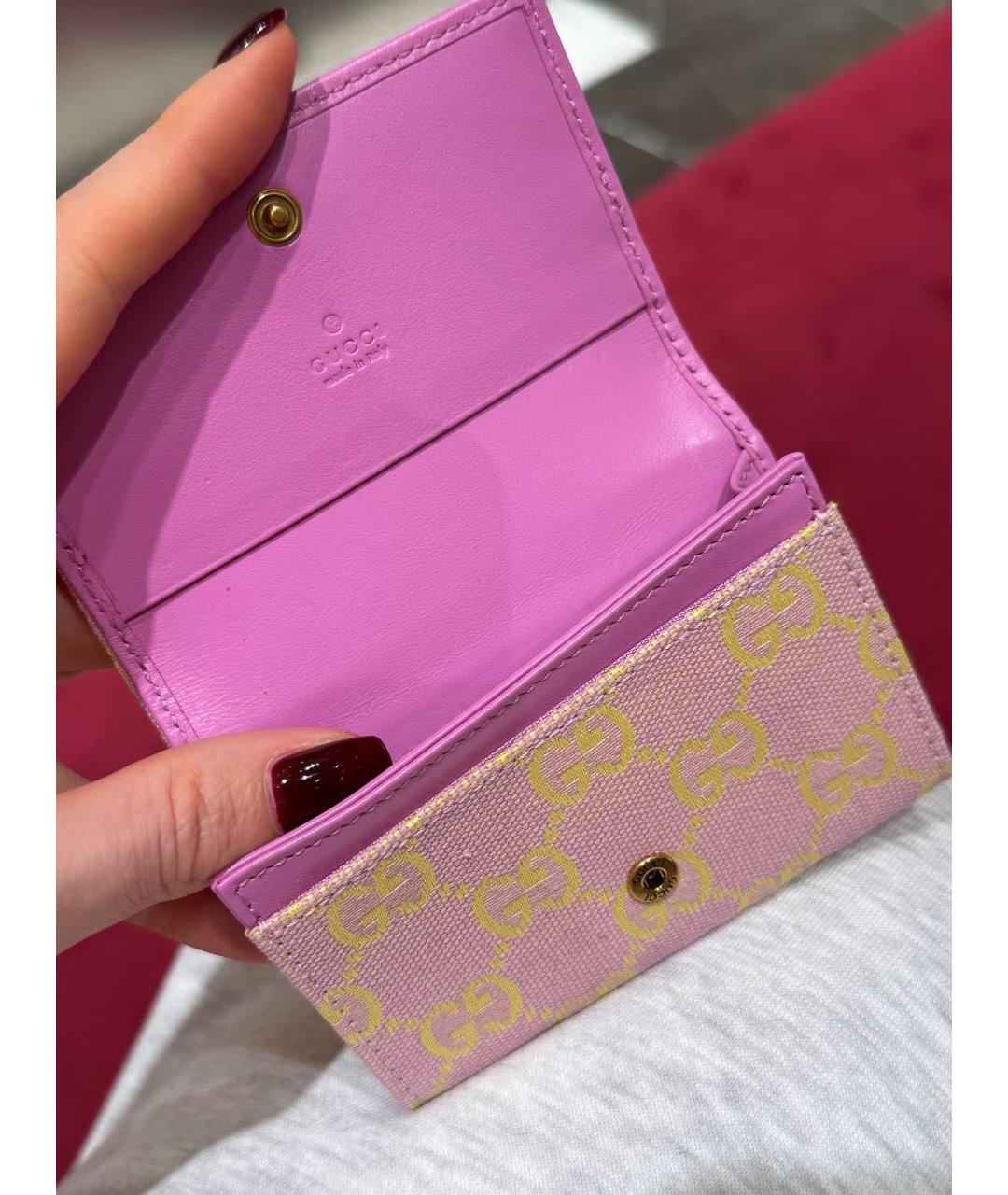 GUCCI Розовый кожаный кардхолдер, фото 4