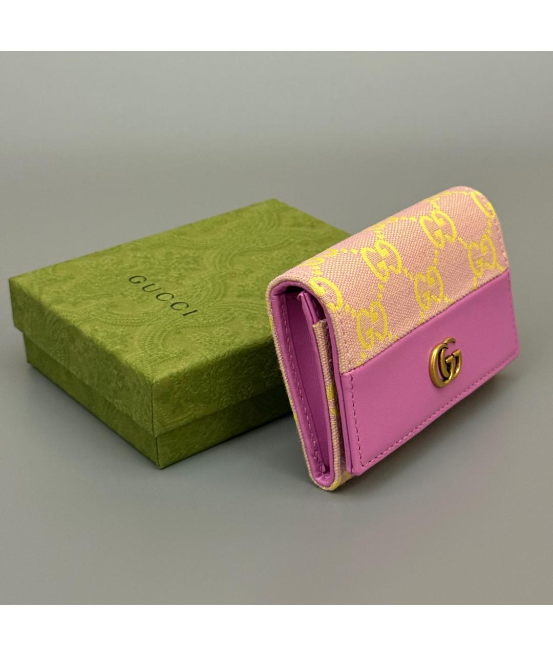GUCCI Розовый кожаный кардхолдер, фото 6