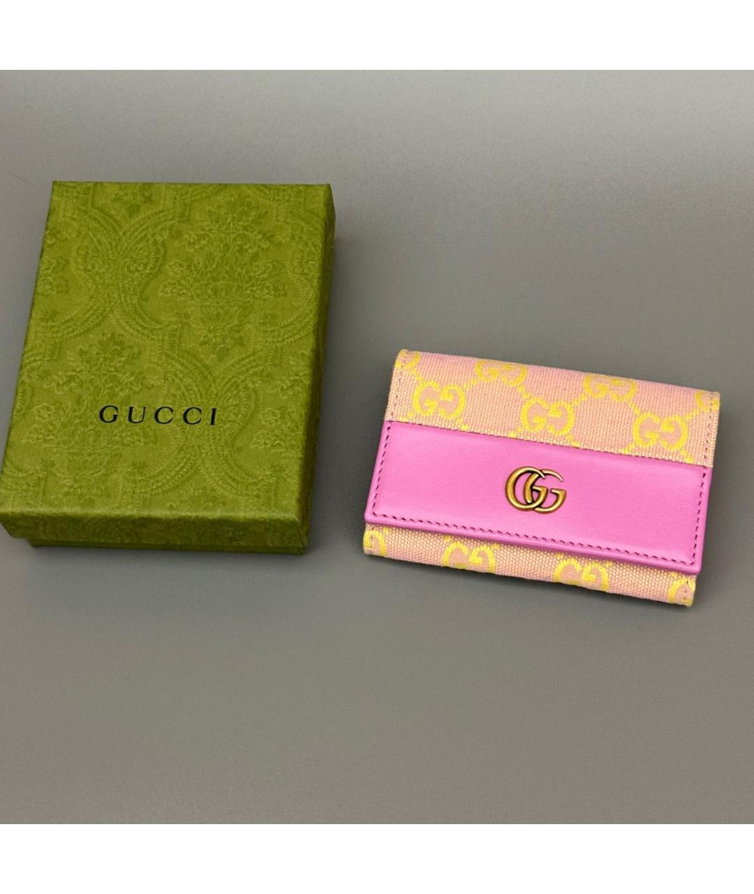 GUCCI Розовый кожаный кардхолдер, фото 8