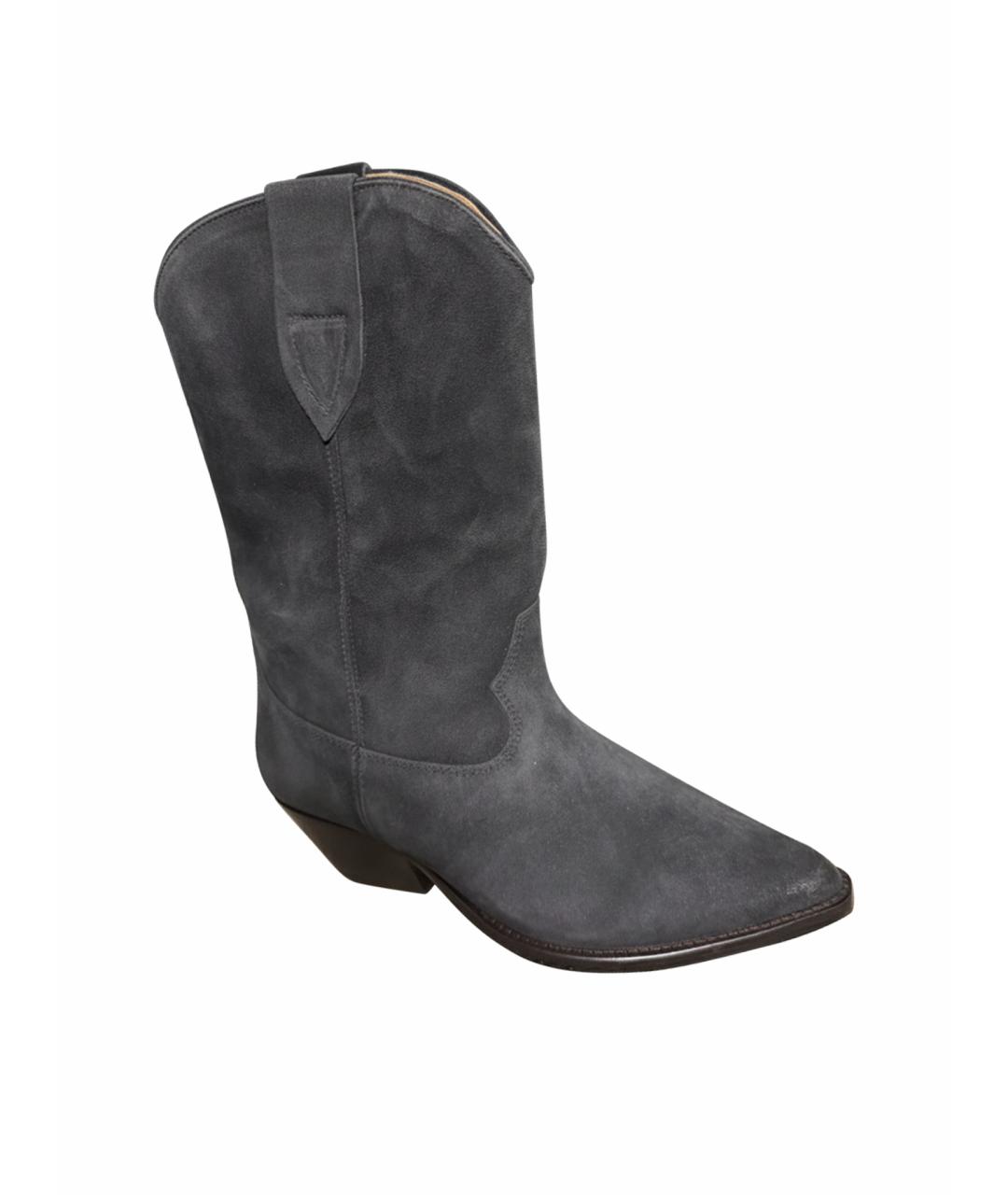 ISABEL MARANT Антрацитовые замшевые полусапоги, фото 1