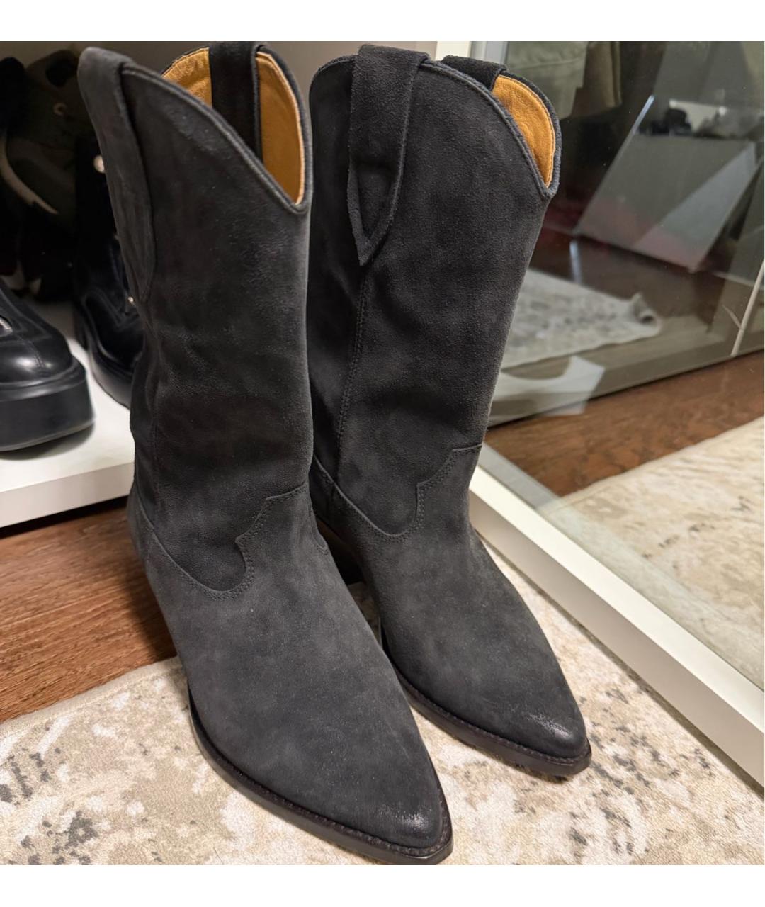 ISABEL MARANT Антрацитовые замшевые полусапоги, фото 2