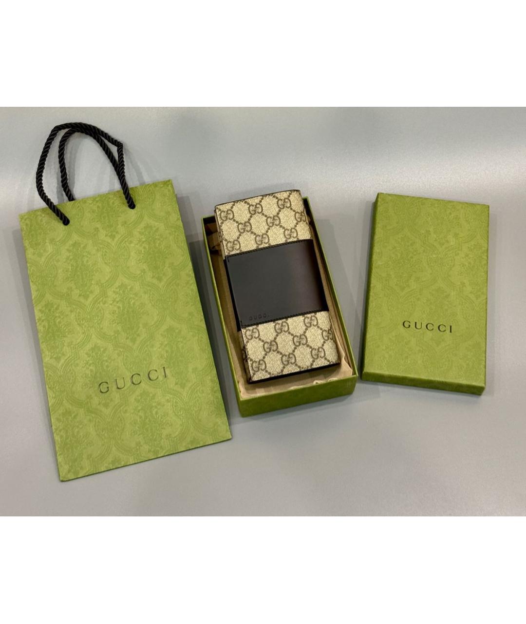 GUCCI Бежевый кожаный кошелек, фото 3