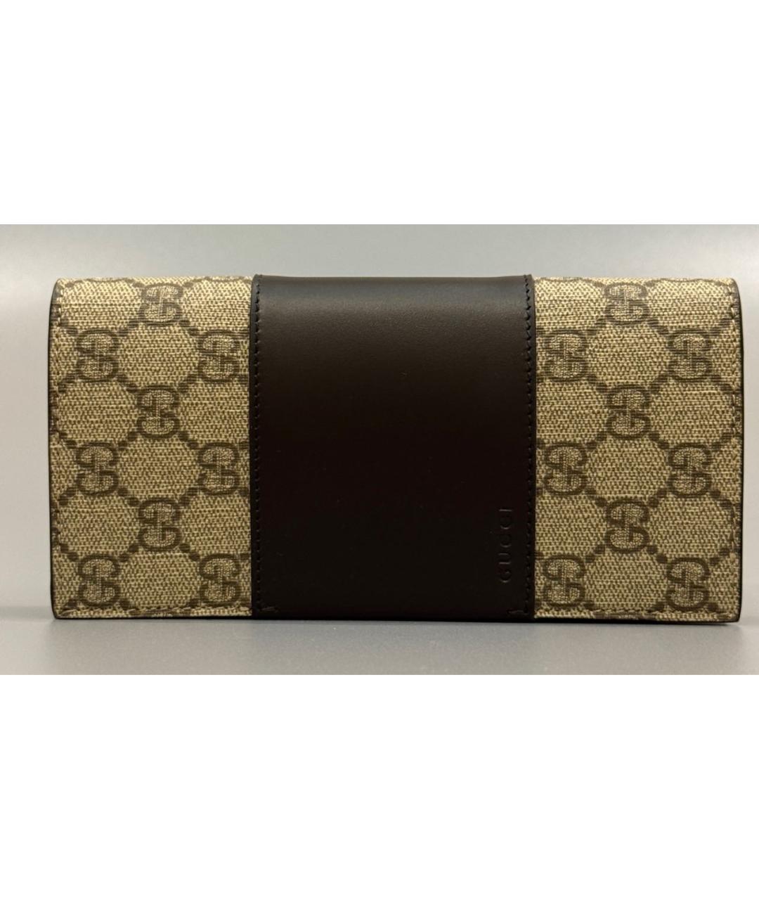 GUCCI Бежевый кожаный кошелек, фото 9