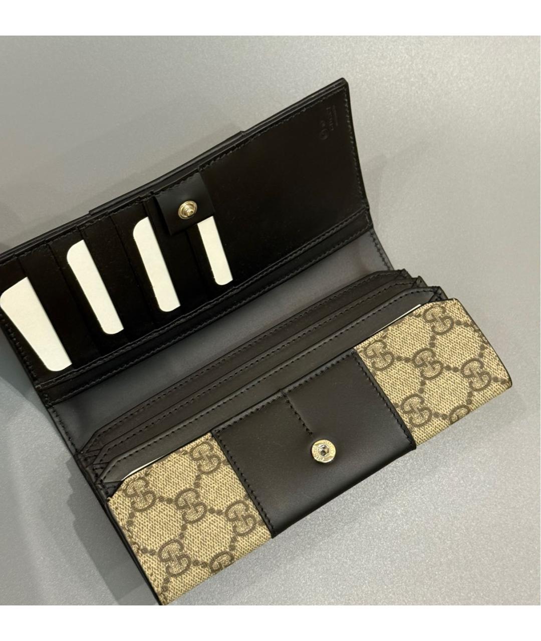 GUCCI Бежевый кожаный кошелек, фото 4