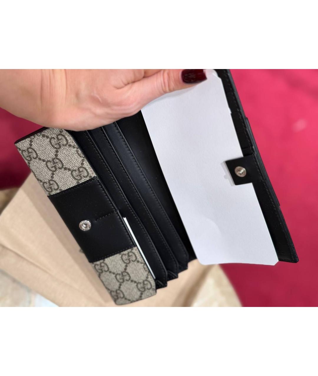 GUCCI Бежевый кожаный кошелек, фото 6