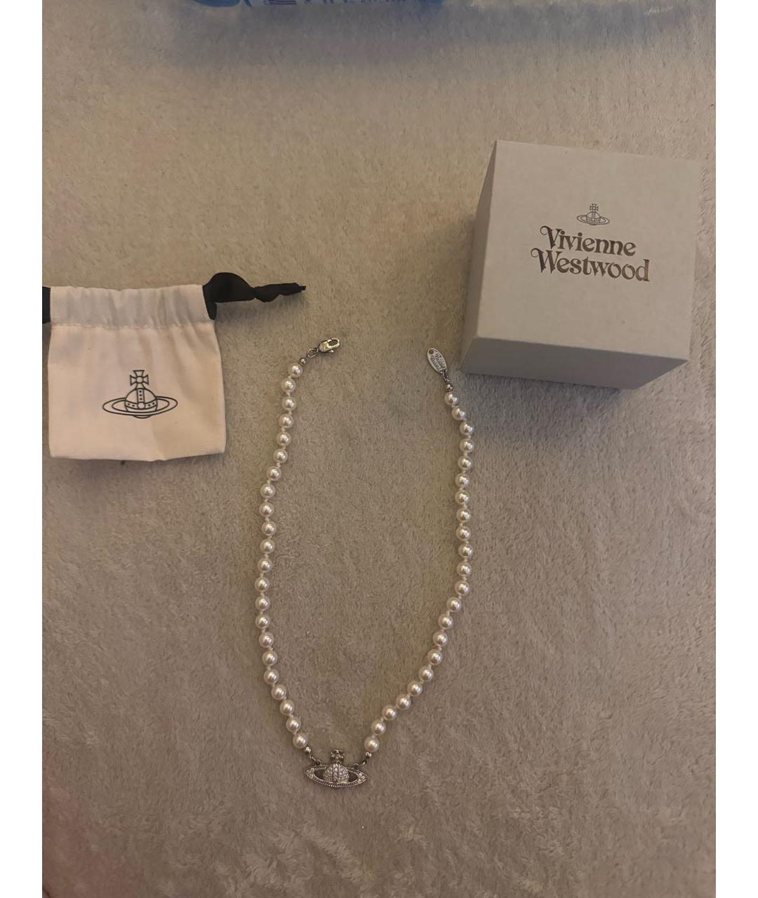 VIVIENNE WESTWOOD Белая жемчужная подвеска, фото 4
