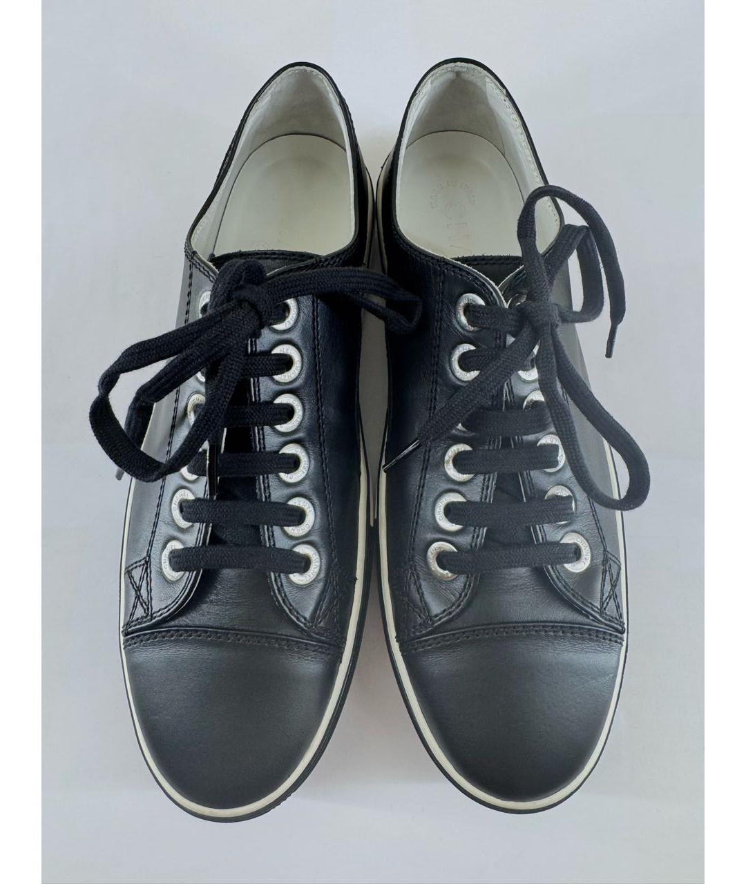 CHANEL Черные кожаные кеды, фото 3