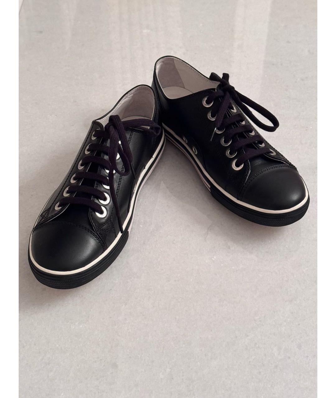 CHANEL Черные кожаные кеды, фото 2