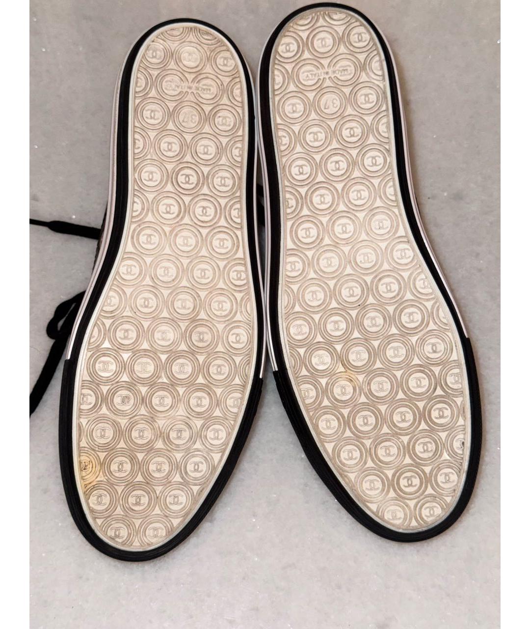 CHANEL Черные кожаные кеды, фото 7