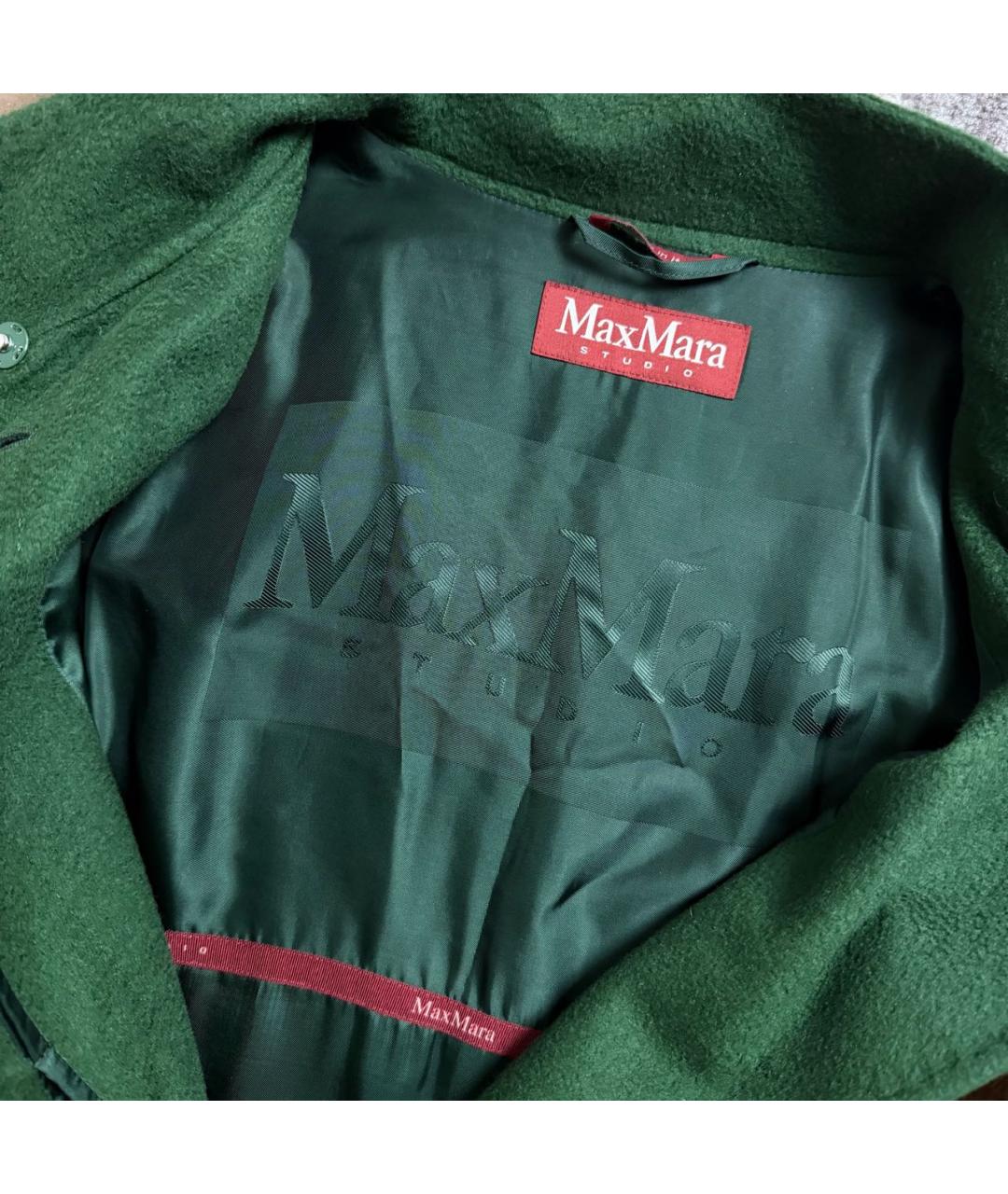 MAX MARA STUDIO Зеленые кашемировое пальто, фото 6