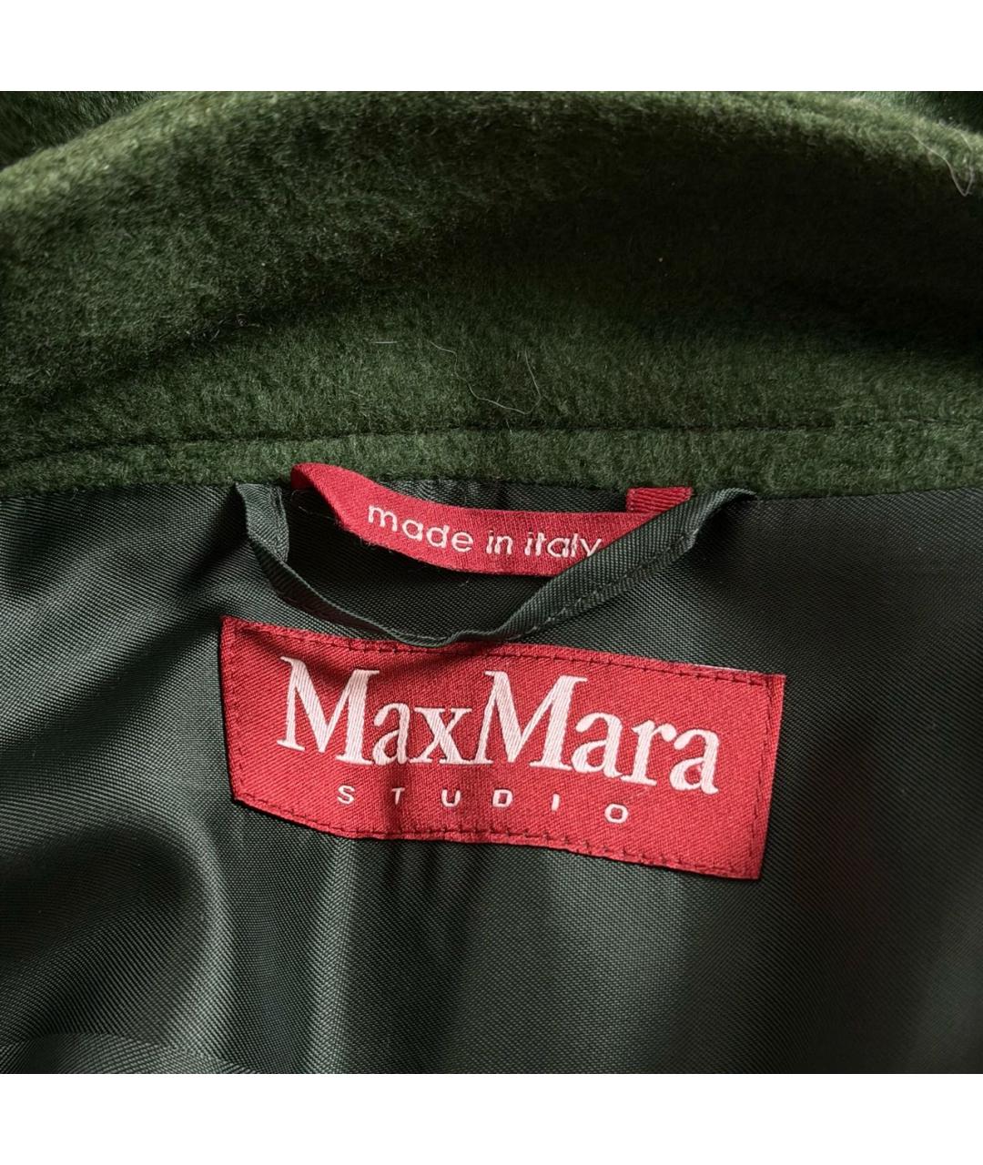 MAX MARA STUDIO Зеленые кашемировое пальто, фото 3