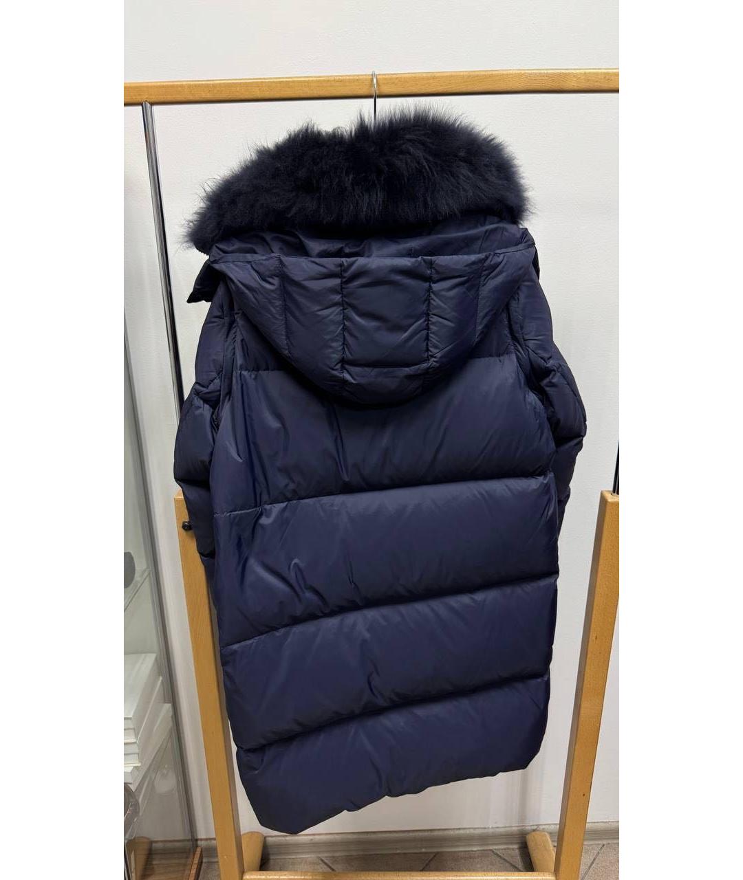 ARMY YVES SALOMON Темно-синяя полиэстеровая куртка, фото 3