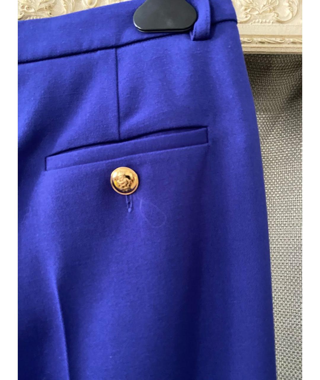 EMILIO PUCCI Фиолетовые шерстяные прямые брюки, фото 4