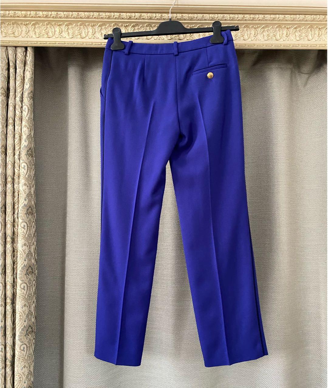 EMILIO PUCCI Фиолетовые шерстяные прямые брюки, фото 3