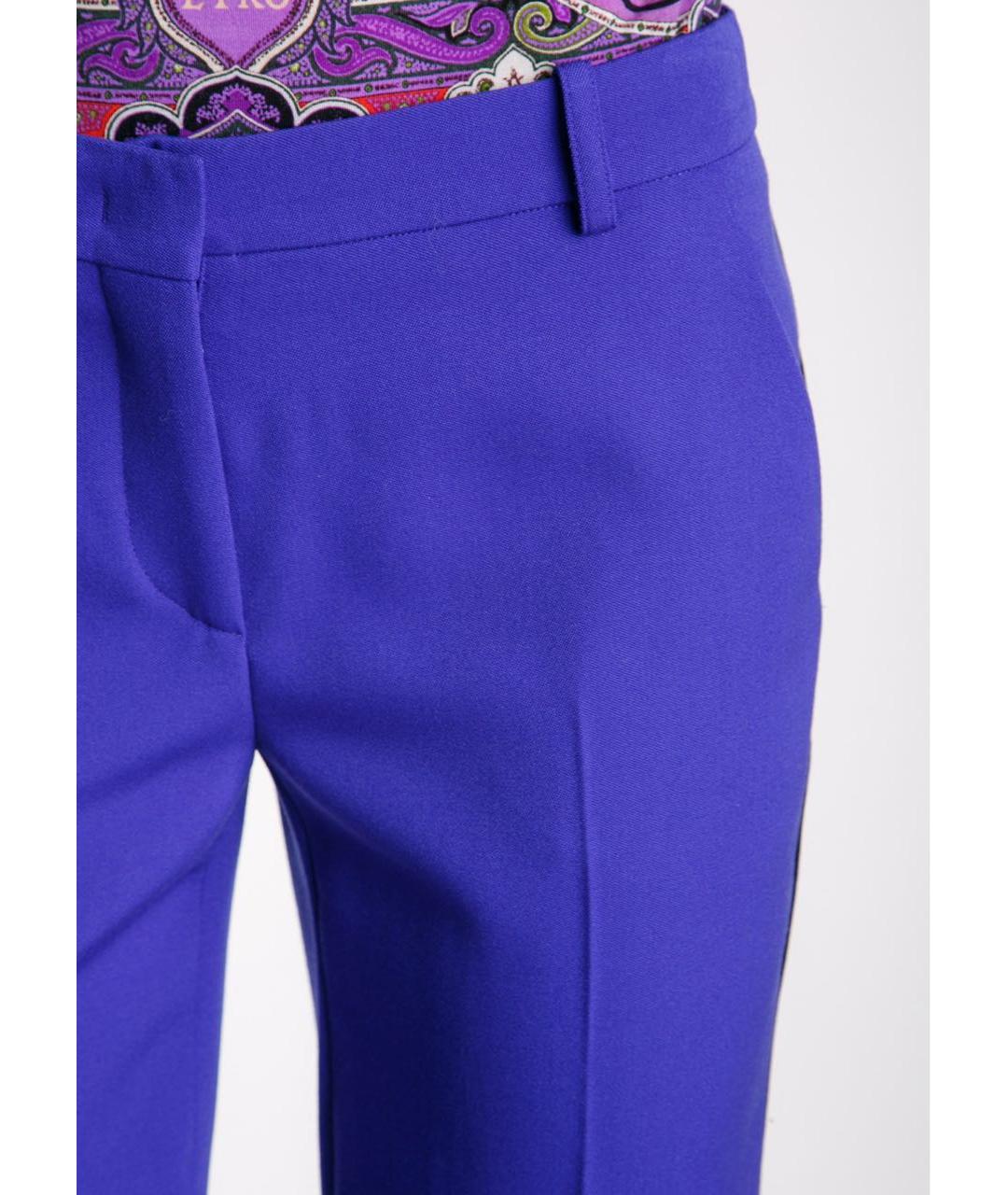 EMILIO PUCCI Фиолетовые шерстяные прямые брюки, фото 8