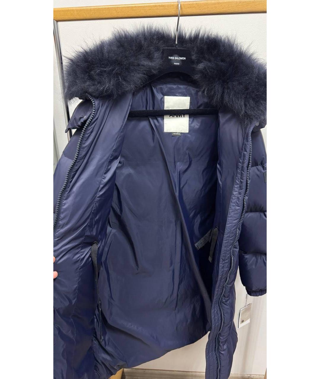 ARMY YVES SALOMON Синяя полиэстеровая куртка, фото 7