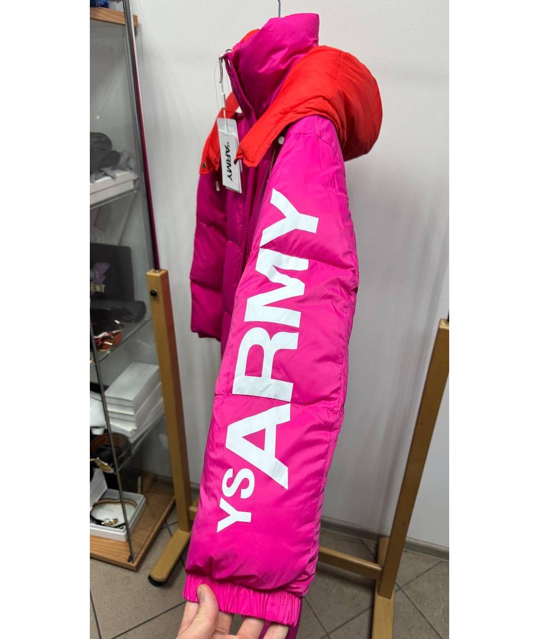 ARMY YVES SALOMON Фуксия полиэстеровая куртка, фото 4